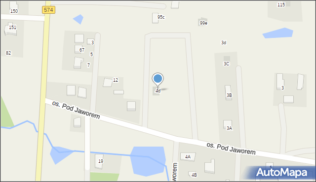 Nowe Grabie, Osiedle Pod Jaworem, 4d, mapa Nowe Grabie