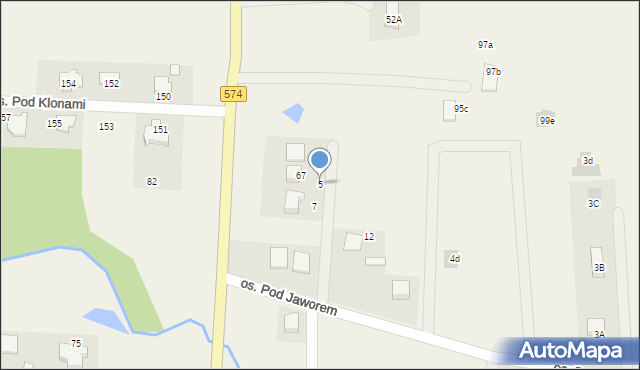 Nowe Grabie, Osiedle Pod Jaworem, 5, mapa Nowe Grabie