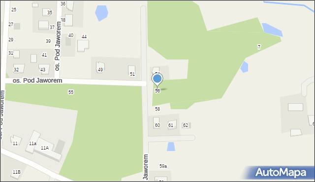 Nowe Grabie, Osiedle Pod Jaworem, 56, mapa Nowe Grabie