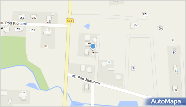 Nowe Grabie, Osiedle Pod Jaworem, 7, mapa Nowe Grabie