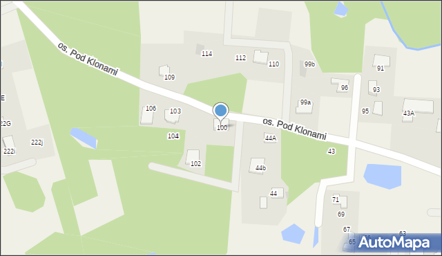 Nowe Grabie, Osiedle Pod Klonami, 100, mapa Nowe Grabie