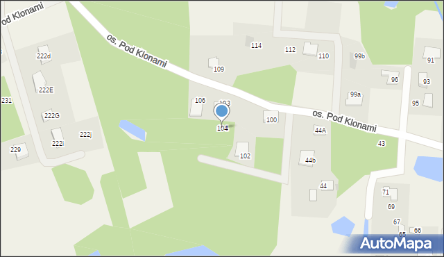 Nowe Grabie, Osiedle Pod Klonami, 104, mapa Nowe Grabie