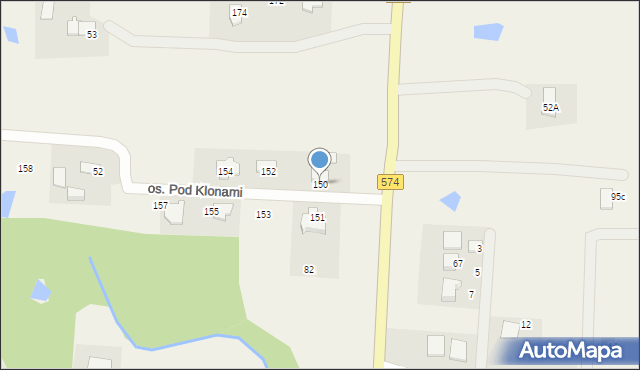 Nowe Grabie, Osiedle Pod Klonami, 150, mapa Nowe Grabie