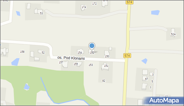 Nowe Grabie, Osiedle Pod Klonami, 152, mapa Nowe Grabie
