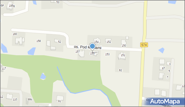 Nowe Grabie, Osiedle Pod Klonami, 155, mapa Nowe Grabie