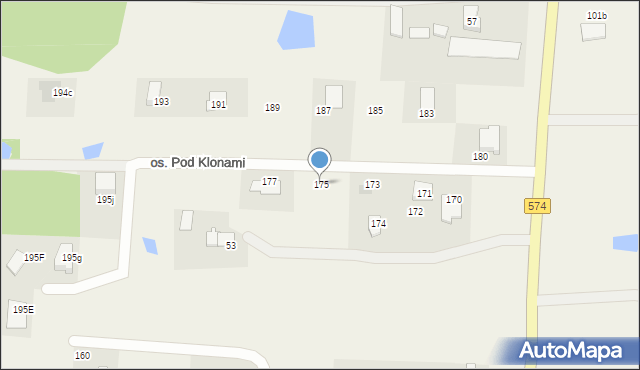 Nowe Grabie, Osiedle Pod Klonami, 175, mapa Nowe Grabie