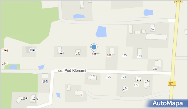 Nowe Grabie, Osiedle Pod Klonami, 189, mapa Nowe Grabie