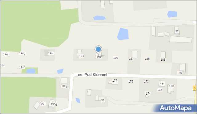 Nowe Grabie, Osiedle Pod Klonami, 191, mapa Nowe Grabie
