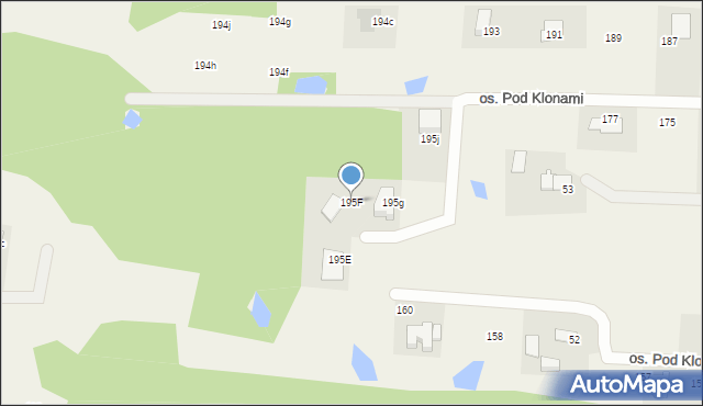 Nowe Grabie, Osiedle Pod Klonami, 195F, mapa Nowe Grabie