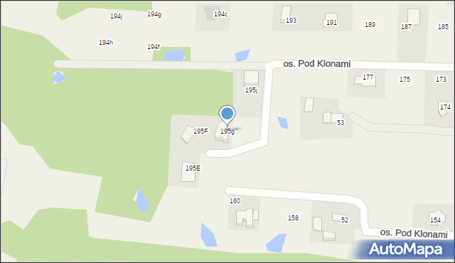 Nowe Grabie, Osiedle Pod Klonami, 195g, mapa Nowe Grabie