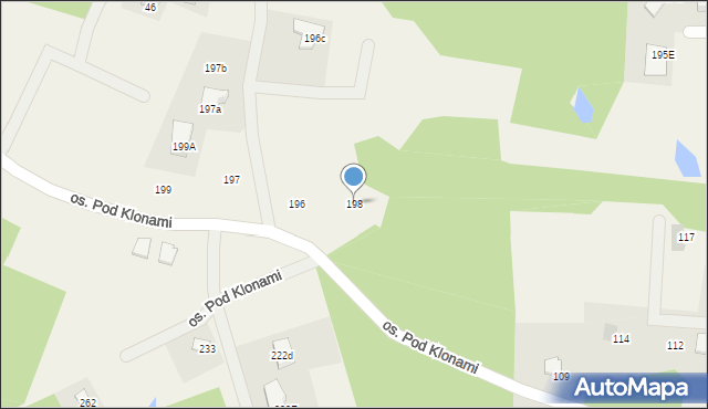 Nowe Grabie, Osiedle Pod Klonami, 198, mapa Nowe Grabie