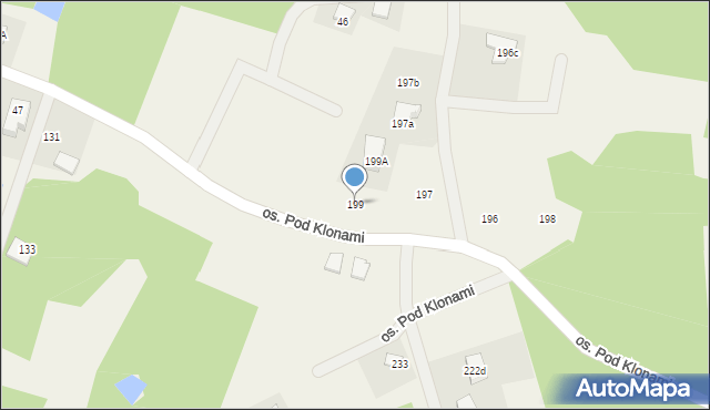 Nowe Grabie, Osiedle Pod Klonami, 199, mapa Nowe Grabie
