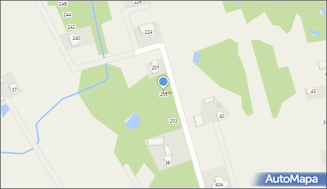 Nowe Grabie, Osiedle Pod Klonami, 205, mapa Nowe Grabie