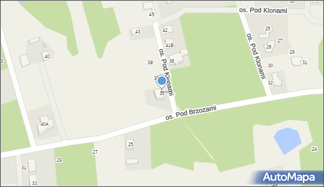Nowe Grabie, Osiedle Pod Klonami, 35, mapa Nowe Grabie