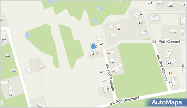 Nowe Grabie, Osiedle Pod Klonami, 43, mapa Nowe Grabie