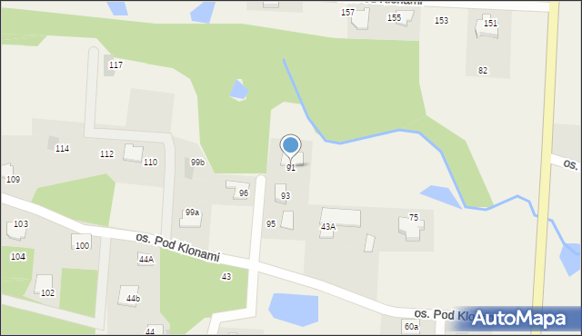 Nowe Grabie, Osiedle Pod Klonami, 91, mapa Nowe Grabie