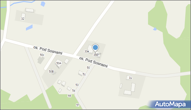 Nowe Grabie, Osiedle Pod Sosnami, 33D, mapa Nowe Grabie