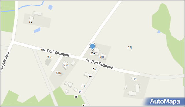 Nowe Grabie, Osiedle Pod Sosnami, 33e, mapa Nowe Grabie