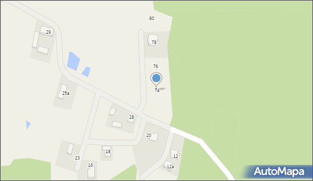 Nowe Grabie, Osiedle Pod Sosnami, 74, mapa Nowe Grabie