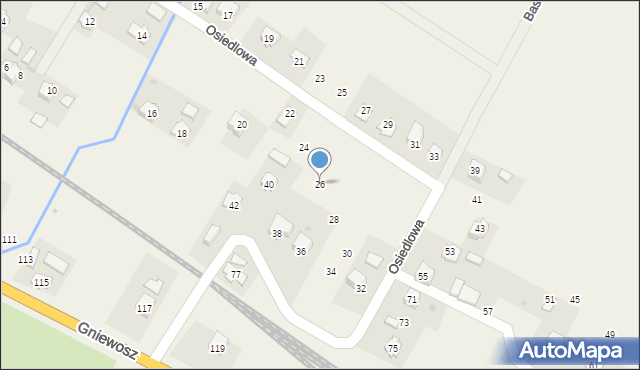 Nowosielce, Osiedlowa, 26, mapa Nowosielce