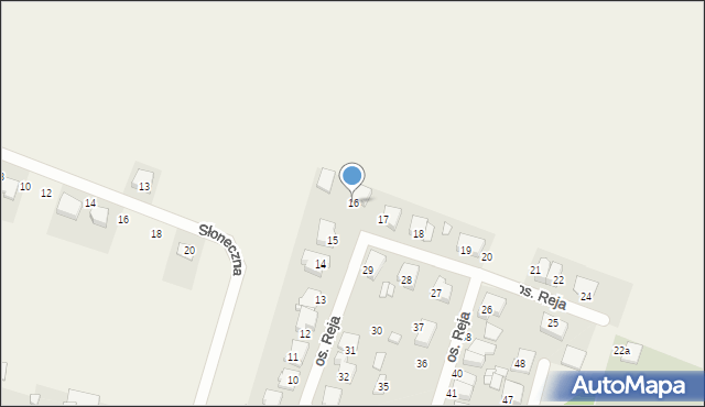 Nowy Lubosz, Osiedle Reja Mikołaja, 16, mapa Nowy Lubosz