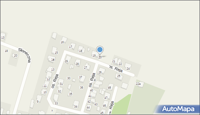 Nowy Lubosz, Osiedle Reja Mikołaja, 20, mapa Nowy Lubosz