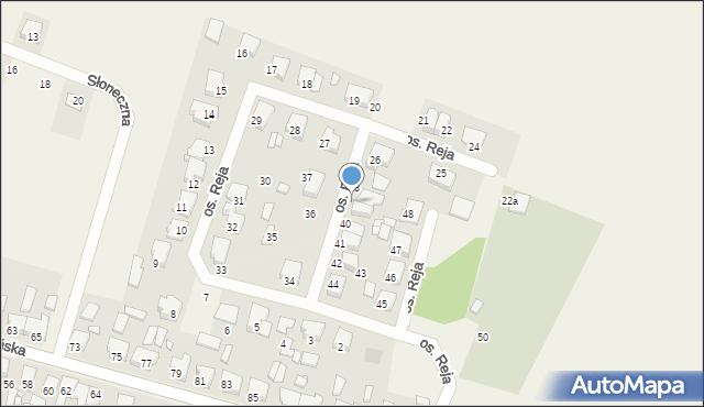 Nowy Lubosz, Osiedle Reja Mikołaja, 39, mapa Nowy Lubosz