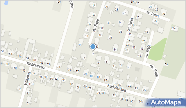 Nowy Lubosz, Osiedle Reja Mikołaja, 7, mapa Nowy Lubosz