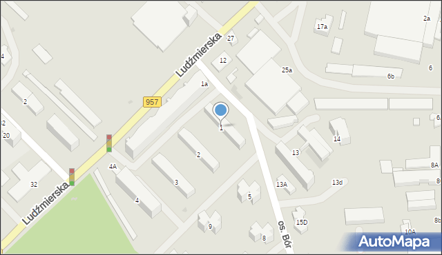 Nowy Targ, Osiedle Bór, 1, mapa Nowego Targu