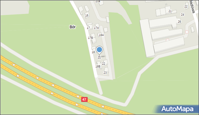 Nowy Targ, Osiedle Bór, 21, mapa Nowego Targu
