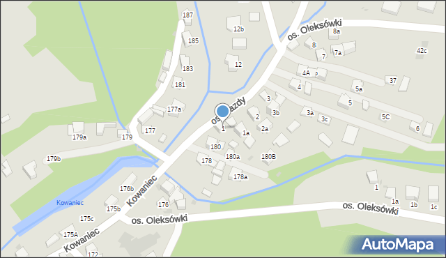 Nowy Targ, Osiedle Gazdy, 1, mapa Nowego Targu