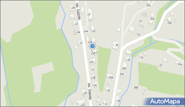 Nowy Targ, Osiedle Gazdy, 13d, mapa Nowego Targu