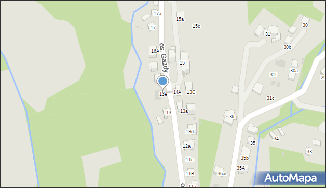 Nowy Targ, Osiedle Gazdy, 13e, mapa Nowego Targu