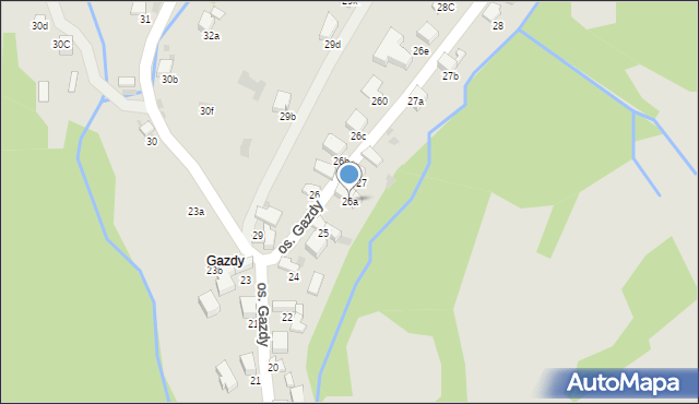 Nowy Targ, Osiedle Gazdy, 26a, mapa Nowego Targu