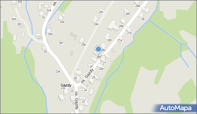 Nowy Targ, Osiedle Gazdy, 26b, mapa Nowego Targu
