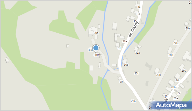 Nowy Targ, Osiedle Gazdy, 30C, mapa Nowego Targu