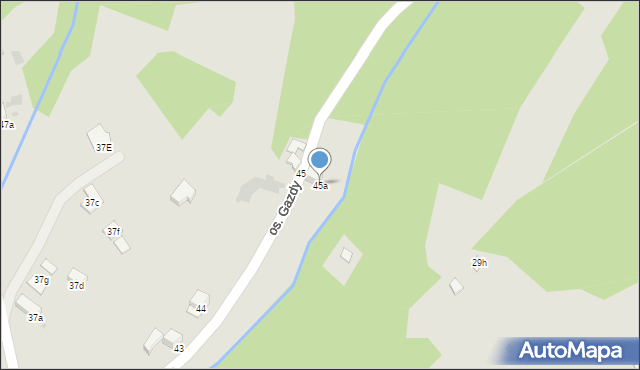 Nowy Targ, Osiedle Gazdy, 45a, mapa Nowego Targu