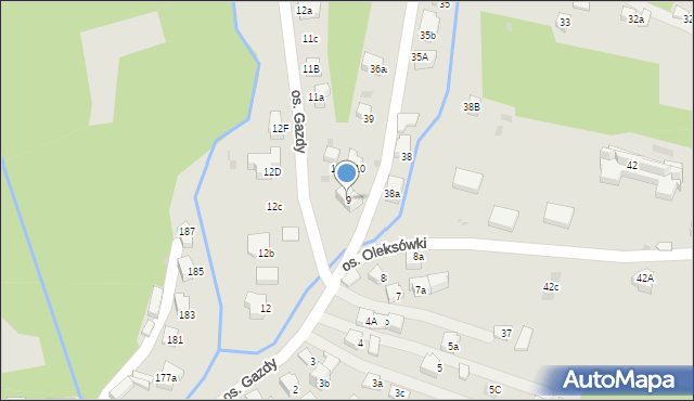 Nowy Targ, Osiedle Gazdy, 9, mapa Nowego Targu