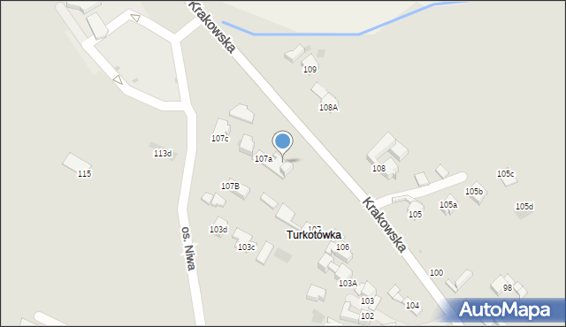 Nowy Targ, Osiedle Niwa, 107A, mapa Nowego Targu