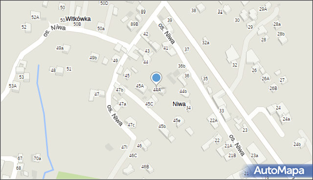 Nowy Targ, Osiedle Niwa, 44A, mapa Nowego Targu