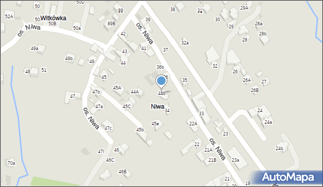 Nowy Targ, Osiedle Niwa, 44b, mapa Nowego Targu