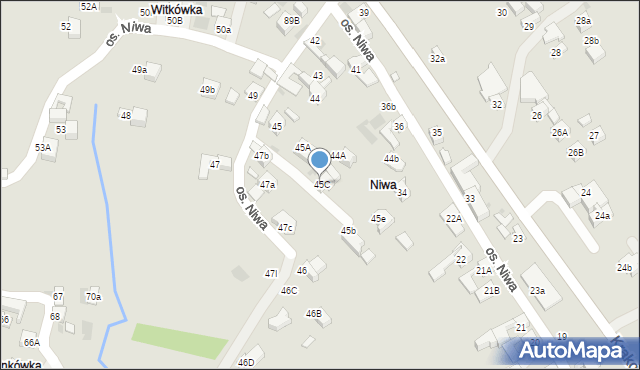 Nowy Targ, Osiedle Niwa, 45C, mapa Nowego Targu