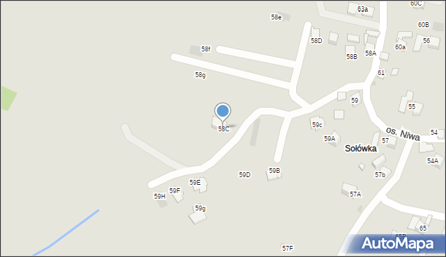 Nowy Targ, Osiedle Niwa, 58C, mapa Nowego Targu