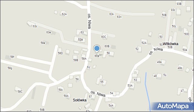 Nowy Targ, Osiedle Niwa, 60a, mapa Nowego Targu