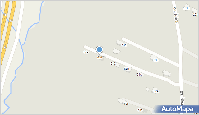 Nowy Targ, Osiedle Niwa, 64d, mapa Nowego Targu