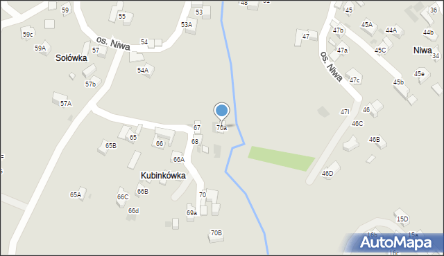 Nowy Targ, Osiedle Niwa, 70a, mapa Nowego Targu