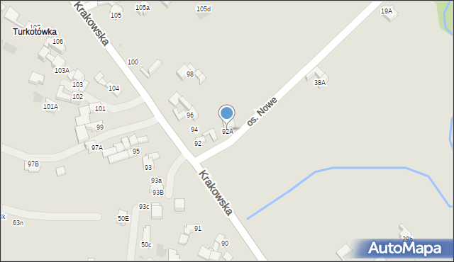 Nowy Targ, Osiedle Niwa, 92A, mapa Nowego Targu