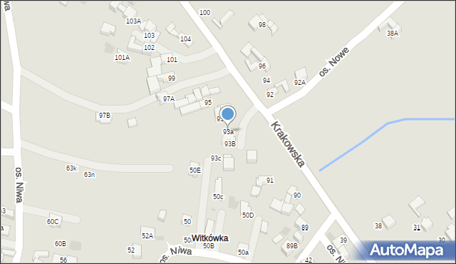 Nowy Targ, Osiedle Niwa, 93a, mapa Nowego Targu