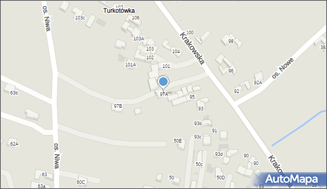 Nowy Targ, Osiedle Niwa, 97A, mapa Nowego Targu