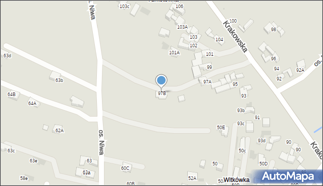 Nowy Targ, Osiedle Niwa, 97B, mapa Nowego Targu